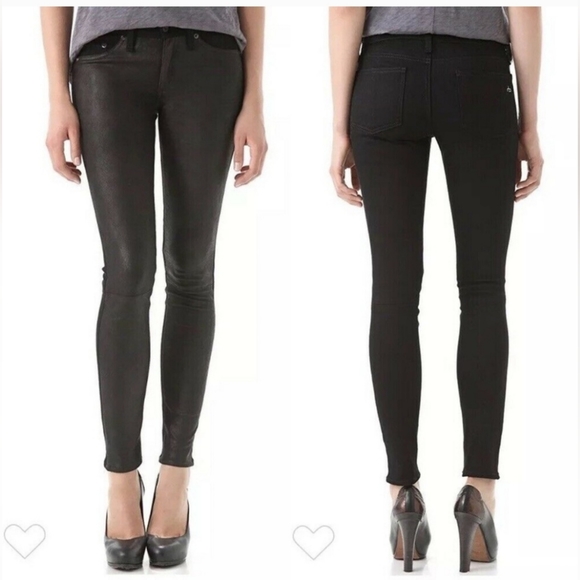 rag & bone Denim - Rag & Bone Hyde Leather Panel Skinny Jeans